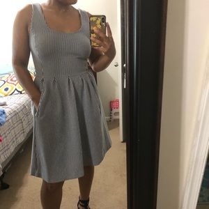 A navy blue and white dress!